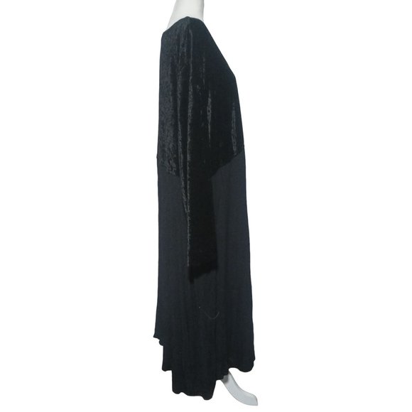The Avenue Dress Womens Size 30 Black Velvet Gauze Midi Stretch Long Sleeve Empi - Picture 6 of 8